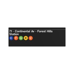 NYC Subway Early 2000s Forest Hills Station (Standard) Metal Art Replica Sign