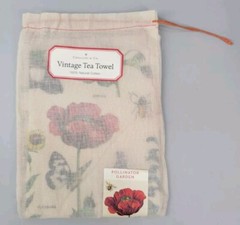 Cavallini Paper & Co Vintage Floral Cotton Fabric Pollinator Garden Tea Towel
