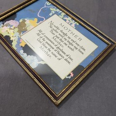 Antique Mother Poem Framed Print 1925 Art Nouveau Floral Cottage Victorian Decor
