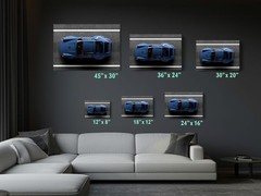 Porsche 911 Blue Canvas Art – Ready to Hang Wall Decor Poster