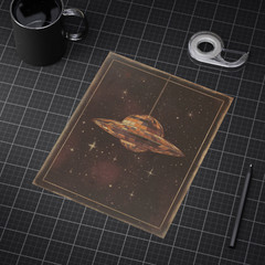 UFO DISCO BALL Wall Art, Retro Sci-fi Star Poster, Alien Celestial Space Decor
