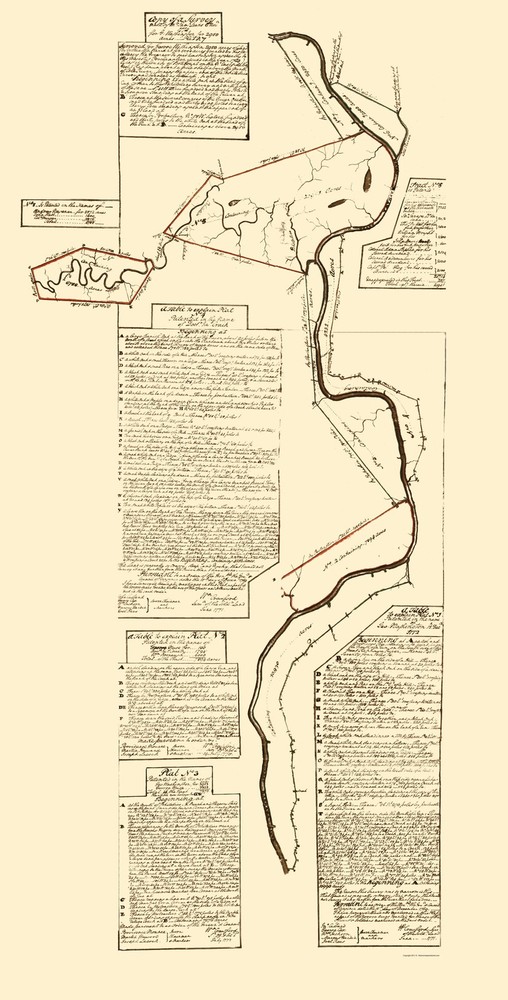Historic County Map- Kanawha River County West Virginia – Washington 1774 –