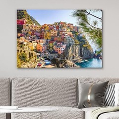 Wall26 – Italian Colorful Buildings on The Hillside Photography Canvas Wall Art