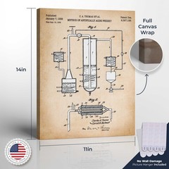 Bar Decorations for the Home Bar Set, Aging Whiskey Patent Canvas Print