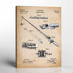 Fishing Gifts for Men, Fishing Gear Patent Canvas Print