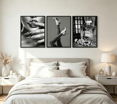 Modern Fashion Woman Wall Art Black and white 16″L x 12″W, Poster