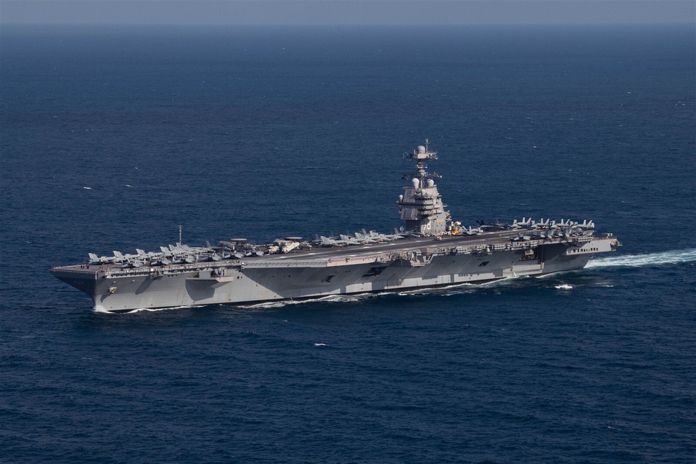 USS GERALD R. FORD NAVAL SHIP GLOSSY POSTER PICTURE PHOTO PRINT BANNER 10395