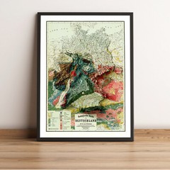 Germany Map, Germany 2D Relief Map, Germany Vintage Map – 2D Flat