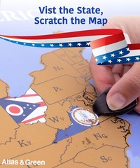 Atlas & Green Scratch Off Map of the United States. US State Map Scratch Off …