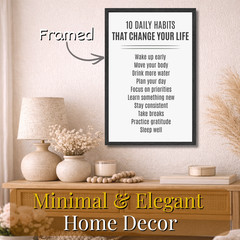 Inspirational Quotes Motivational Poster Home Office Decor Framed Wall Art 11×17