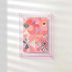 Luxury Aesthetic Acrylic Wall Frame – Rainbow Tinted Art Display For Home Office