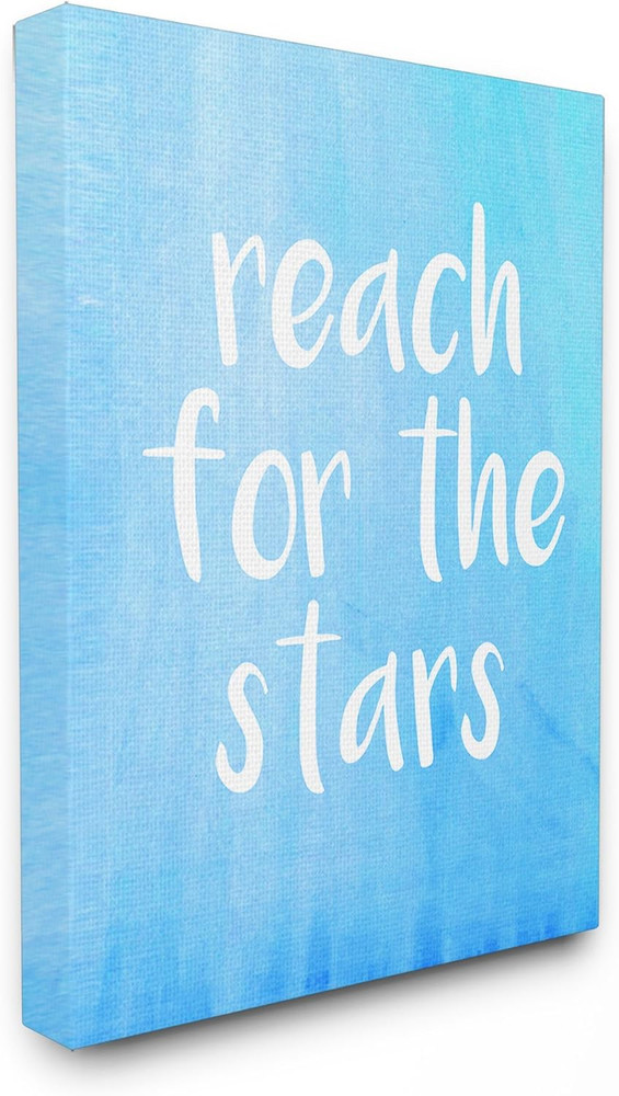 Reach for the Stars Blue and White Canvas Wall Art, 16X20 House of Lulu