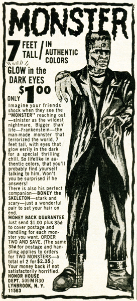 1950’s Frankenstein Monster Honor House Comic Book – Advertising POP Art Poster