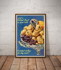 1938 Walnuts Baking POSTER (up to 24″ x 36″) – Vintage – Unusual – Quirky – Art