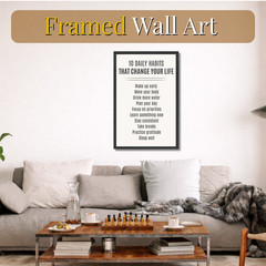 Inspirational Quotes Motivational Poster Home Office Decor Framed Wall Art 11×17