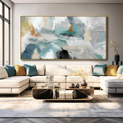 Large Hand-Painted Canvas Art for Minimalist Home Decor – 30×60 Inch