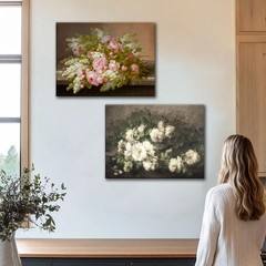 Vintage Floral Wall Art Set of 2, 16″L x 12″W, 2Pcs Flower