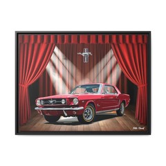 1965 Mustang Calssic Painting A Framed Gallery Canvas Print Stunning Car Art
