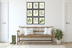 Herbs Spices Kitchen Wall Art Set of 9 Prints Beautiful Botanical Thime Unframed