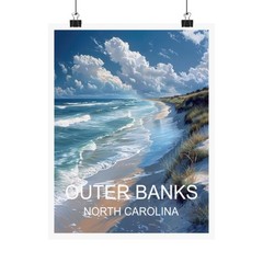 Outer Banks North Carolina Travel Poster, Landscape Poster Art