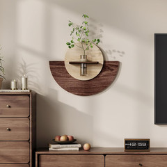 3D Textured Round Wall Art Decor with Vase – Modern Minimalist Sandstone Design