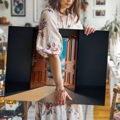 Wide-open Door Stands Prominently In The Wall Art Canvas Print Canvas Wall Art