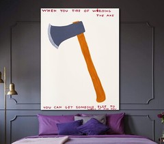 David Shrigley Welding Axe Art Print | Mounted Canvas | Framed Canvas |Acrylic