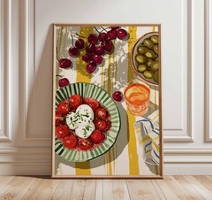 Mediterranean Kitchen Wall Art Print Food Still Life Poster. Unframed