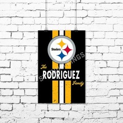 Personalized Pittsburgh Steelers Custom Family Name Poster Art Print- 11×17 in.
