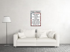 Pledge of Allegiance to USA Flag Educational Art Wall Room Poster – POSTER 20×30