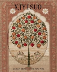 Persian Tree of Life Wall Art Bohemian Home Decor Canvas Print 8x10in