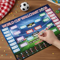 World Cup Sports Event Schedule Poster 2 PCS Knockout Stage Bracket Wallchart…