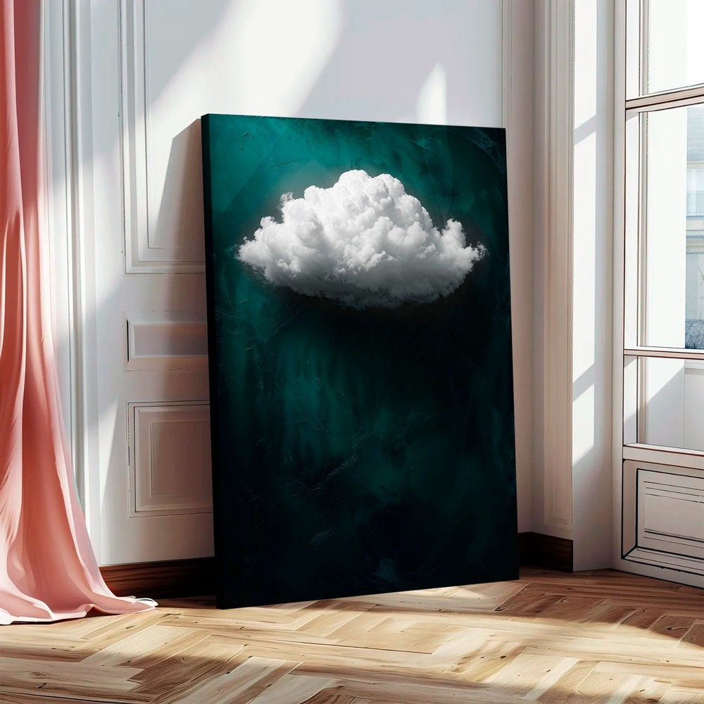 Emerald Green Canvas Wall Art, Abstract Minimalist Print, Dark Modern Art Decor.