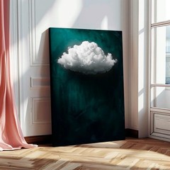 Emerald Green Canvas Wall Art, Abstract Minimalist Print, Dark Modern Art Decor.
