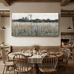 Rustic Farmhouse Lavender Field Wall Art 60″x30″