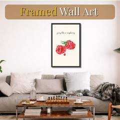 Juicy Like a Raspberry Framed Kitchen Wall Art Poster in Frame Funny Decor