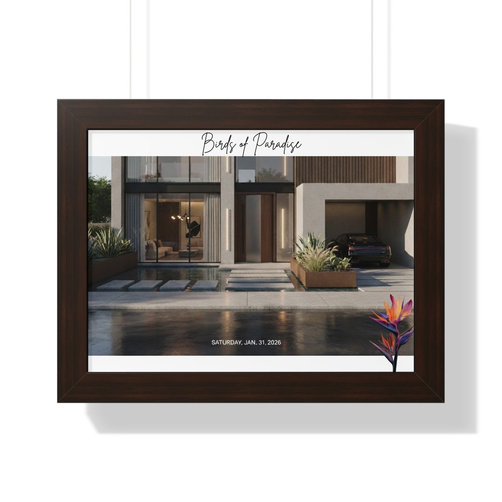 Framed Horizontal Poster – «Birds of Paradise»