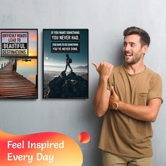 Set of 6 Inspirational Quote Posters Colorful Positive Wall Art Decor