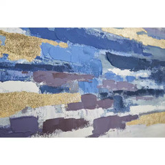 1- Panel Abstract Framed Wall Art with Gold Frame 32 In. X 71 In.