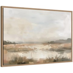 Framed Canvas Wall Art Print Neutral Abstract Landscape by The Creative Bunch…