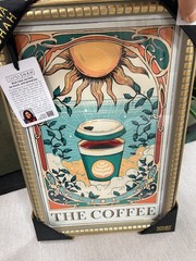 NWT Sapna Shah The Coffee Tarot Card 12”x18” Astrology Framed Wall Art Celestial