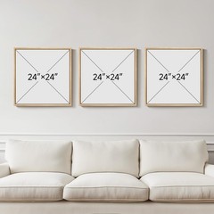Large Framed Neutral Abstract Wall Art for Living Room, Mid Century Modern Ca…