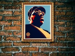 Notorious B.I.G Biggie Shepard Fairey Canvas Wrap Wall Decor PosterWall Print
