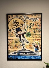 Alec Monopoly Yatch Wall Art Print 18in x 24in, Mounted Canvas, Framed, Acrylic