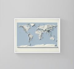 World Map, World 2D Relief Map, World Vintage Map – 2D Flat