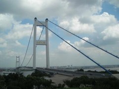 JIANGYIN SUSPENSION BRIDGE GLOSSY POSTER PICTURE PHOTO yangtze river china 1291