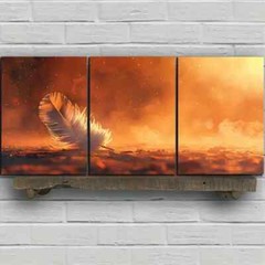 3pcs Feather & Sunlight Photograph Canvas Unframed