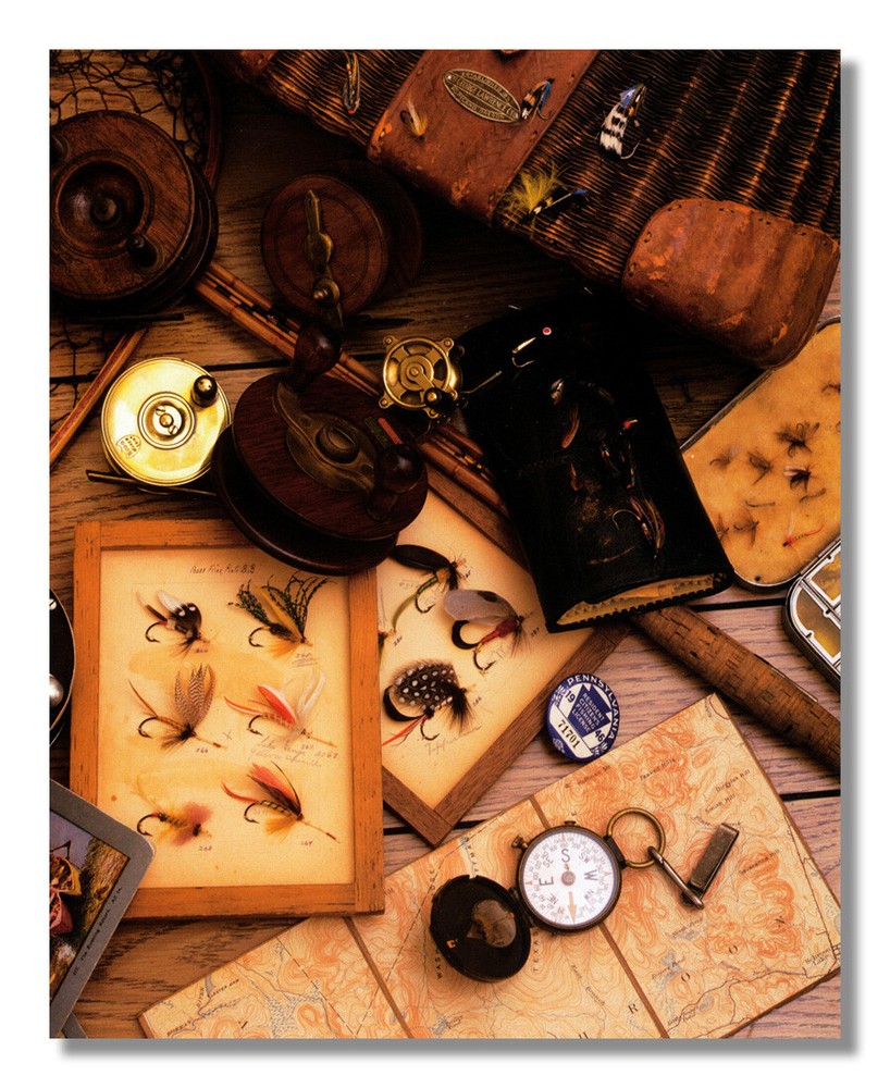 Fly Fishing Reel And Old Wood Lure 1 Wall Picture Art Print