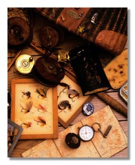 Fly Fishing Reel And Old Wood Lure 1 Wall Picture Art Print