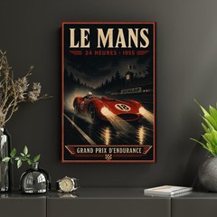 Le Mans 1955 Vintage Race Car Print – Retro Motorsport Wall Art Poster